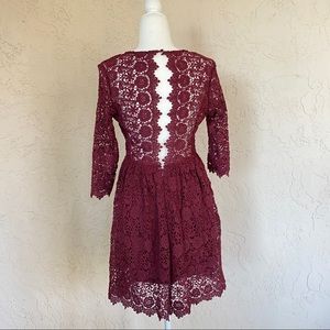 burgundy lace dress